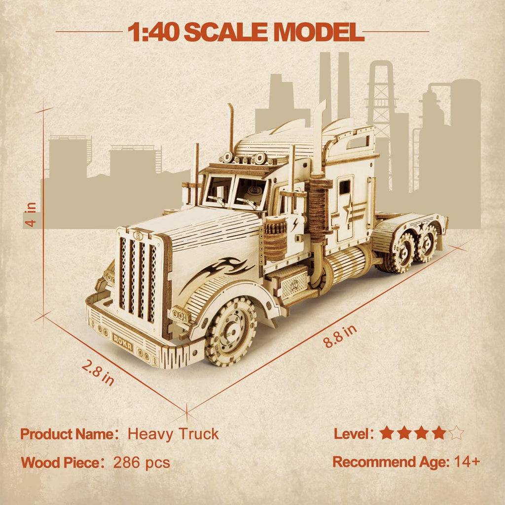 3D Wooden Puzzles Mechanical Models Kits (Heavy Truck) Pack of 2 F553