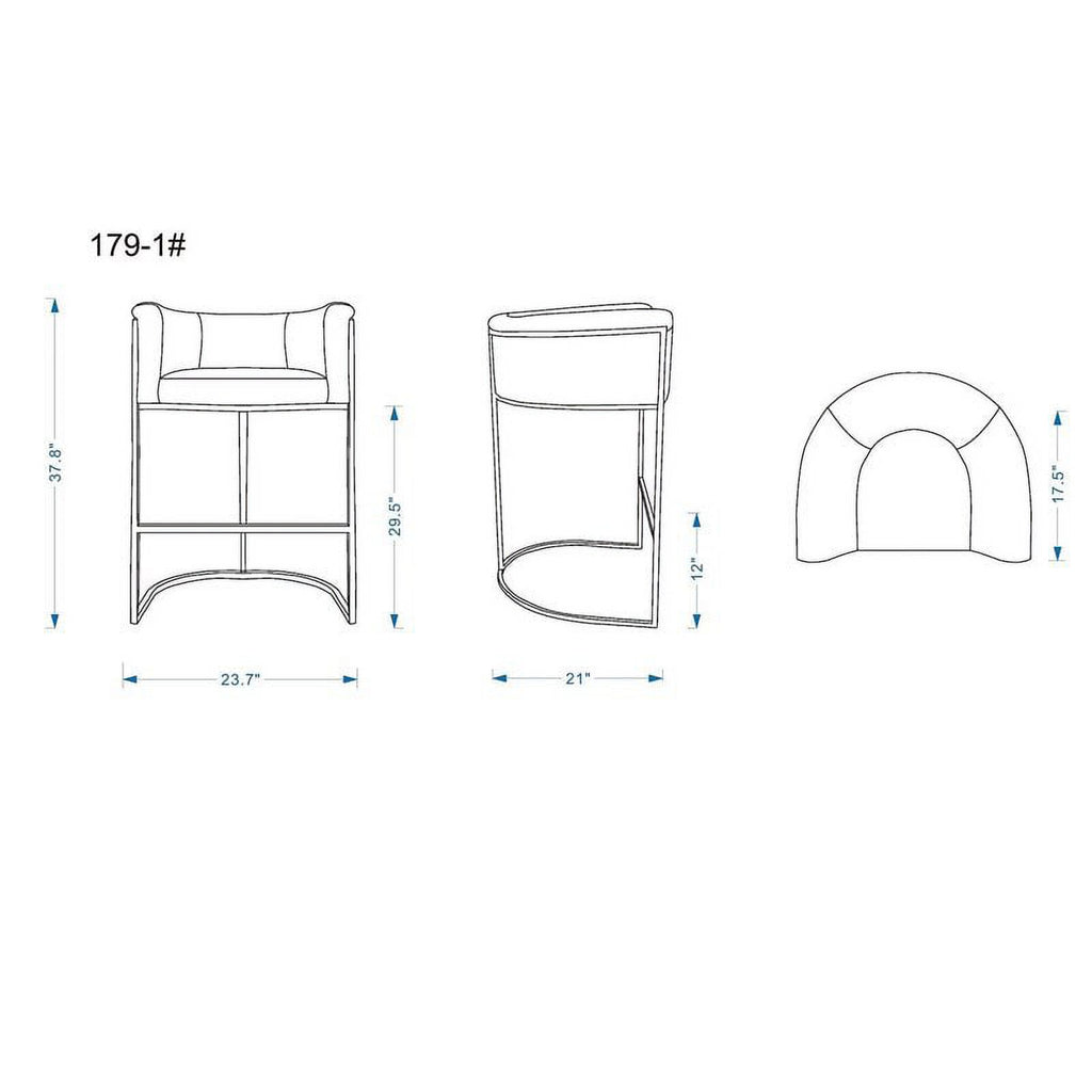 Faux Leather Barstool Set of 2 V451