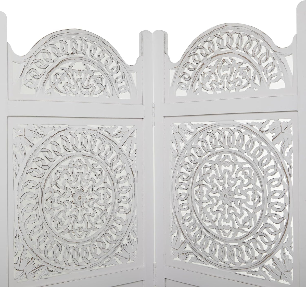 White 3 Panel Wood Room Divider Screen M2461
