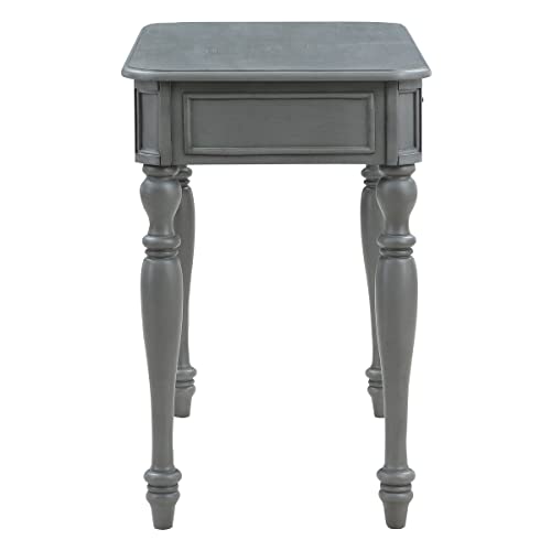 36 Inch Writing Desk with Drawer, Plantation Grey D372