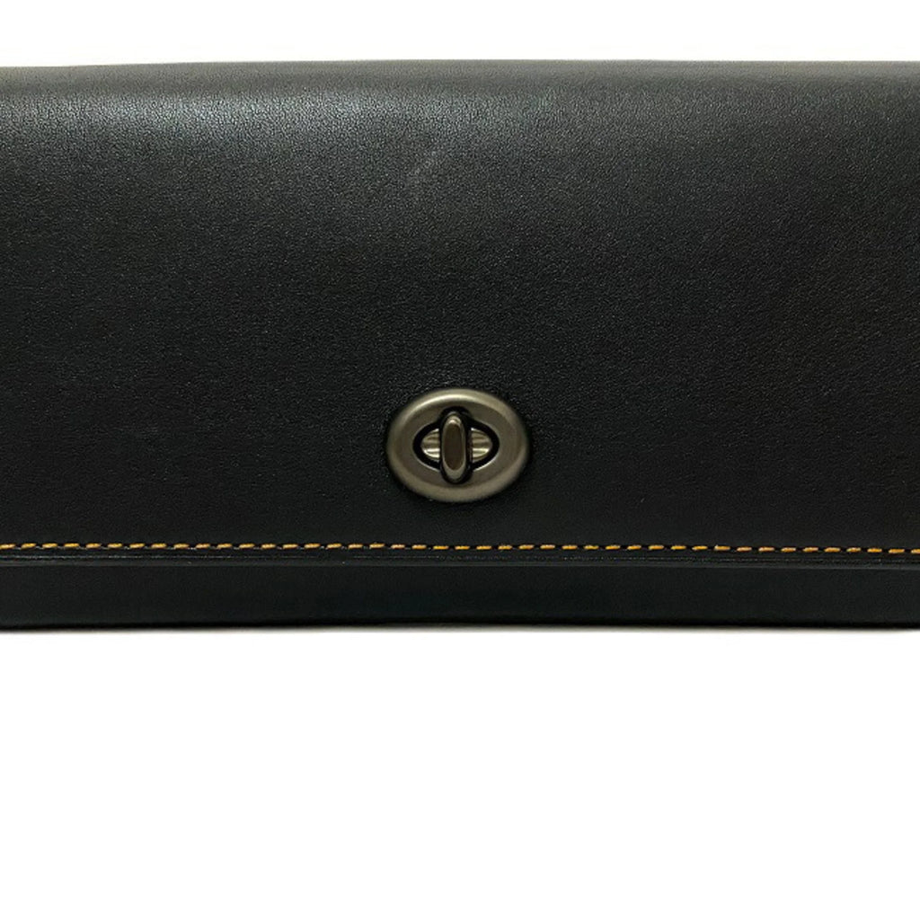 Black Glovetanned Leather Bi-Fold Long Wallet K687