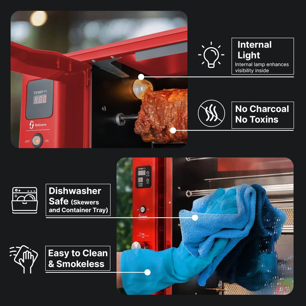 Gas Rotisserie Oven Grill Roaster with Auto Rotating Skewers F5056