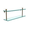 22 inch Two Tiered Glass Shelf Brushed Bronze C21403