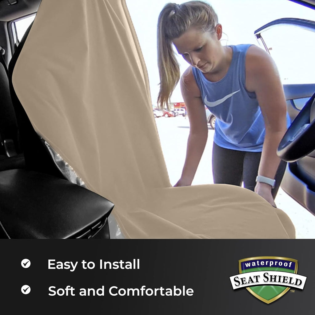 Tan Non-Slip Removable Car Seat Cover Pack of 2 F510