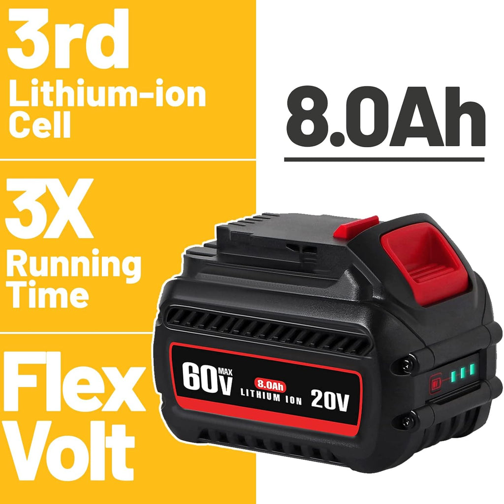 8.0Ah Replacement Battery Pack of 2 for Cordless Power Tools J4536
