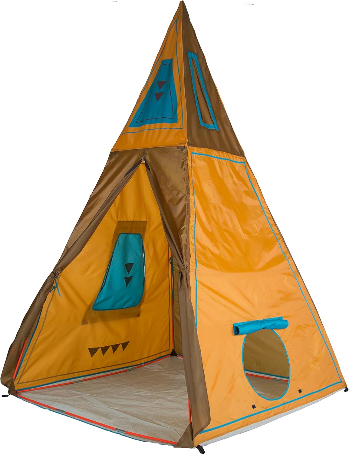 59" x 59" x 96" Brown Kids Giant Tee Pee Tent Playhouse N424