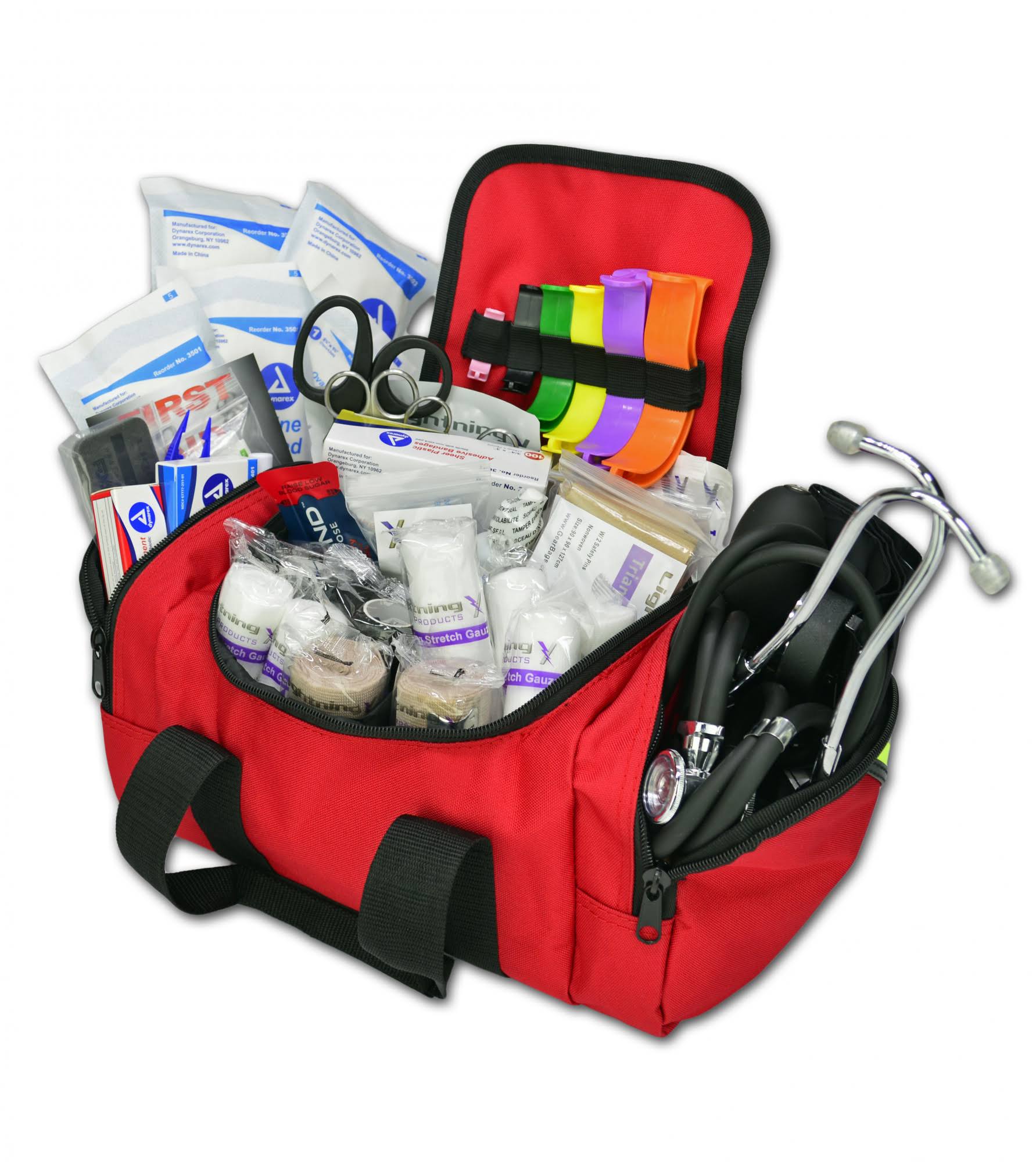 Red Compact Trauma Bag with Standard Fill Kit I432