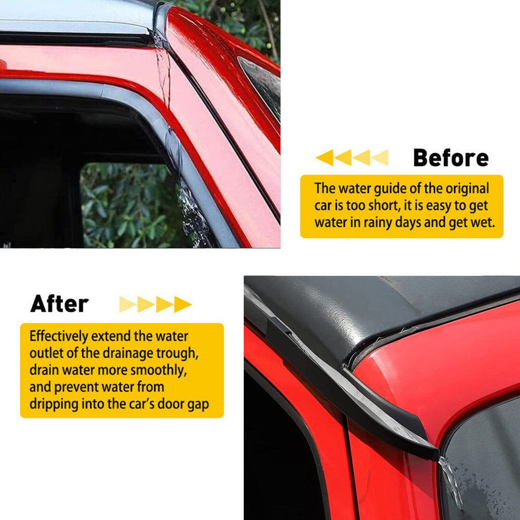 Car Roof Water Rain Diverter Gutter Extension W772333