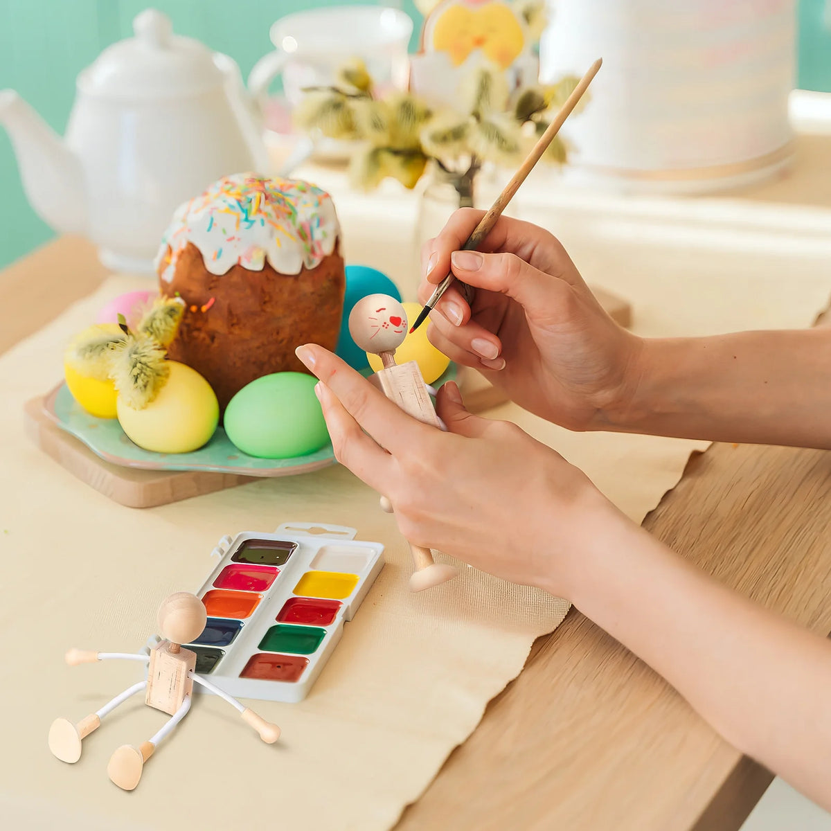 Unfinished Wooden Dolls Educational Craft Toys X6252