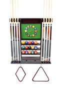 Mahogany Wall Pool Cue Rack D211775