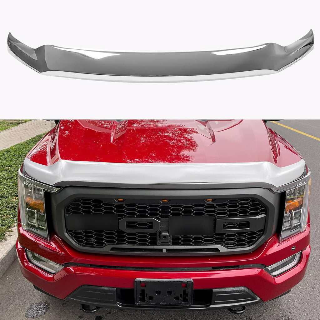Glossy Carbon Fiber Hood Deflector for Ford F150 S5344