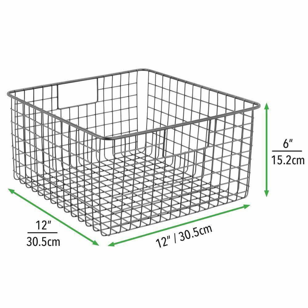 4 Pack Metal Wire Food Storage Organizer Bin, Soft Brass C603
