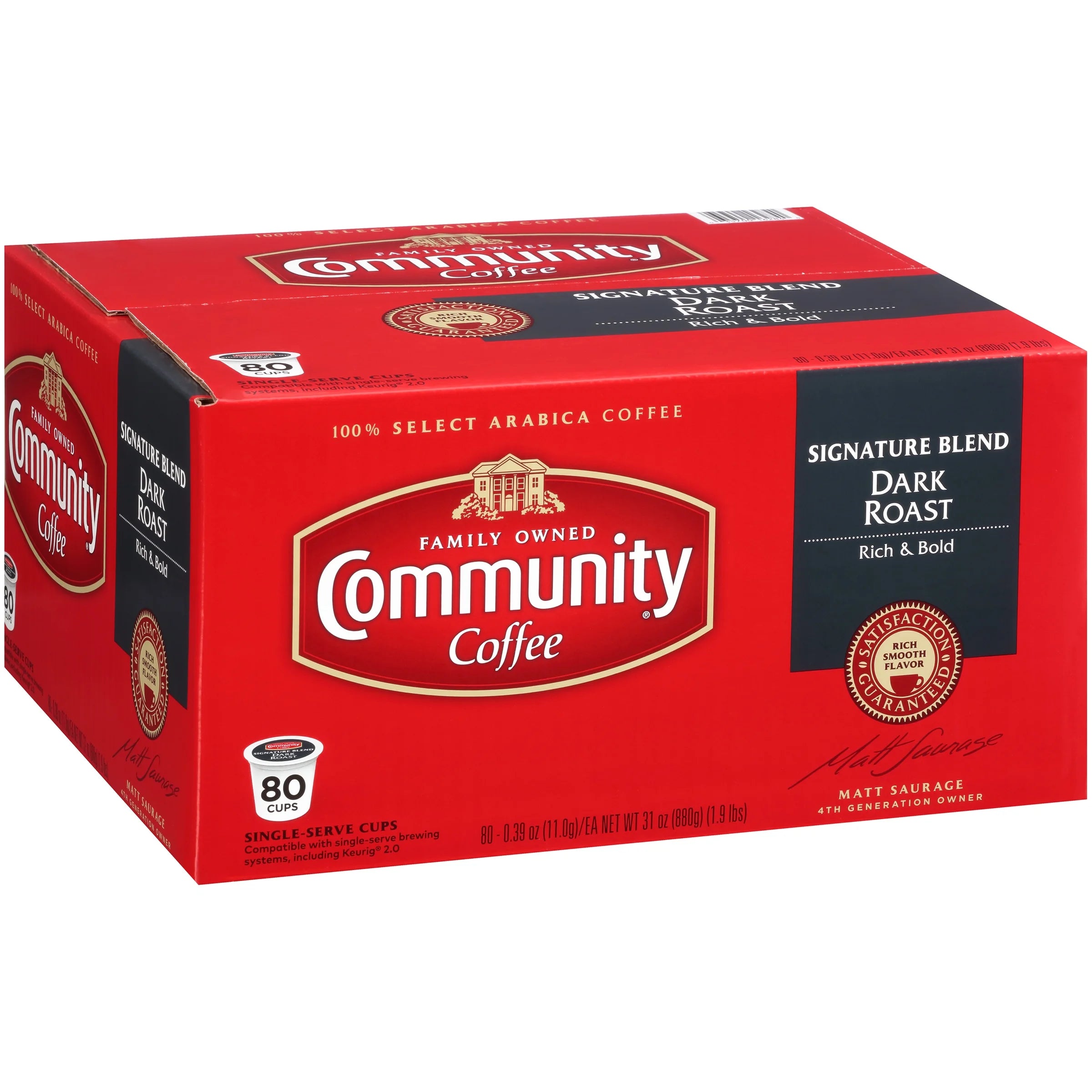 Dark Roast Coffee Single-Serve Cups 80 ct Box Q202299