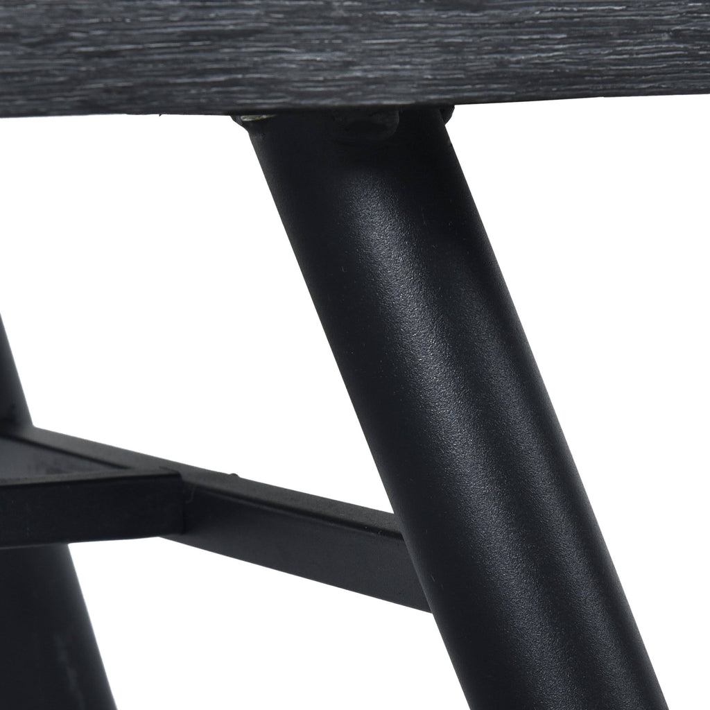 6 Shelf Cabinet Brown Oak Matte Black O733