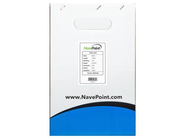 Cat5e 1000ft UTP Solid 24AWG Black Network Ethernet Bulk Wire E868405