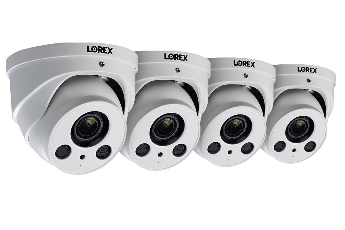 4K Motorized Zoom Lens IP Audio Dome Security Camera White 4-Pack Y331208