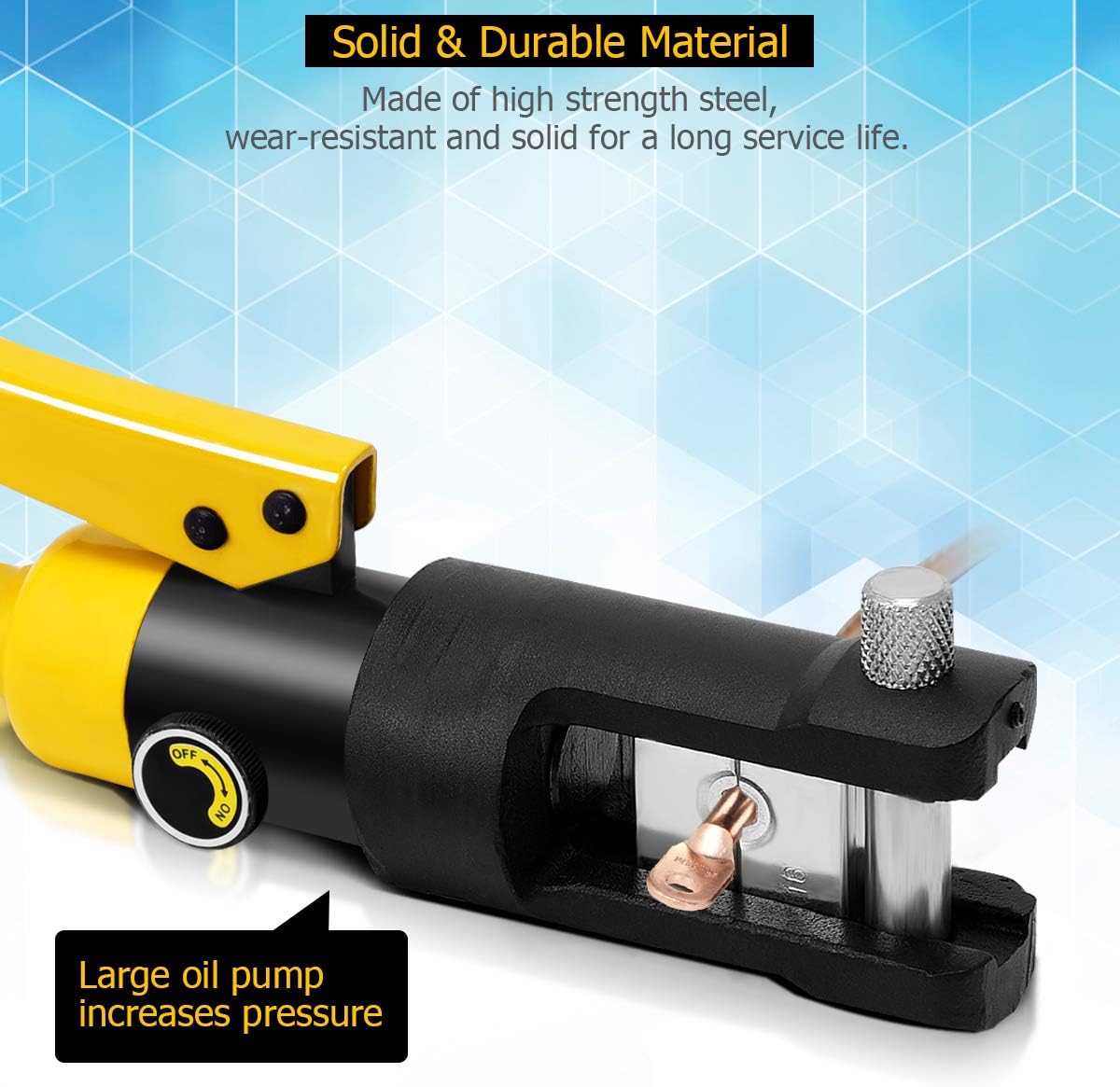 16 Ton Hydraulic Wire Crimper with 11 Dies R873