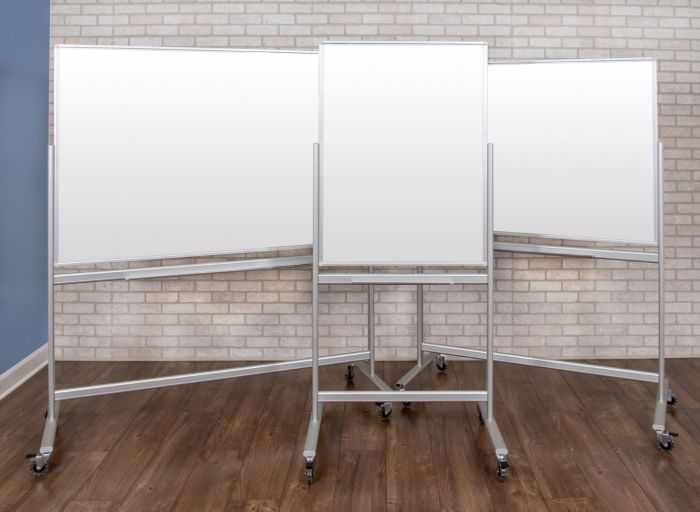 Double-Sided Mobile Magnetic Glass Marker Board Z5958