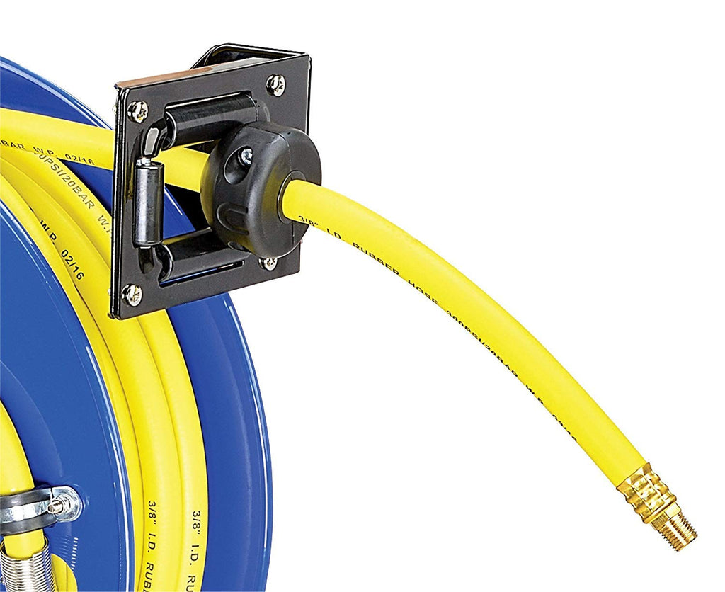 Retractable 3/8" x 50' SBR Rubber Air Hose Reel, 300PSI, Steel Single Arm L905884