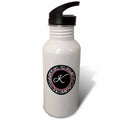 Black Damask 21 oz Sports Water Bottle L19893