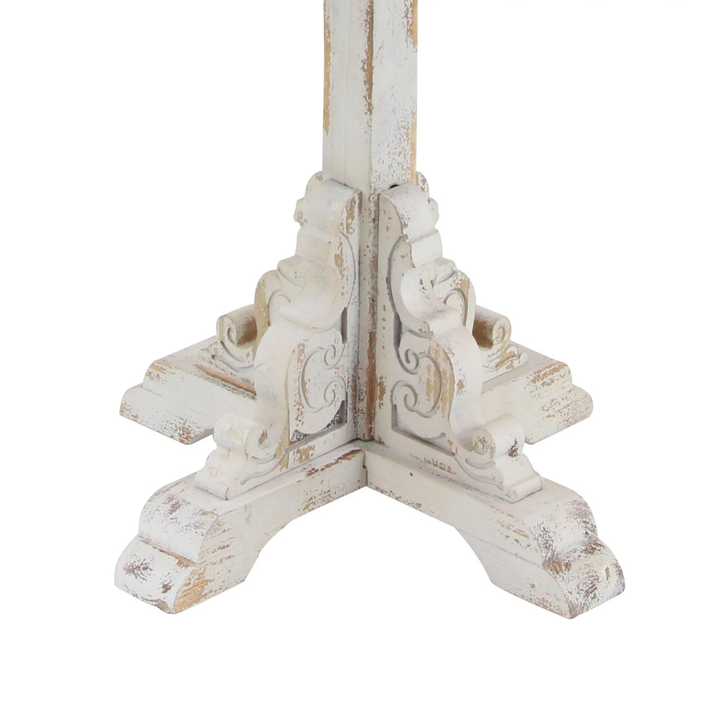 White Wood Accent Table with Brown Wood Top Q66918
