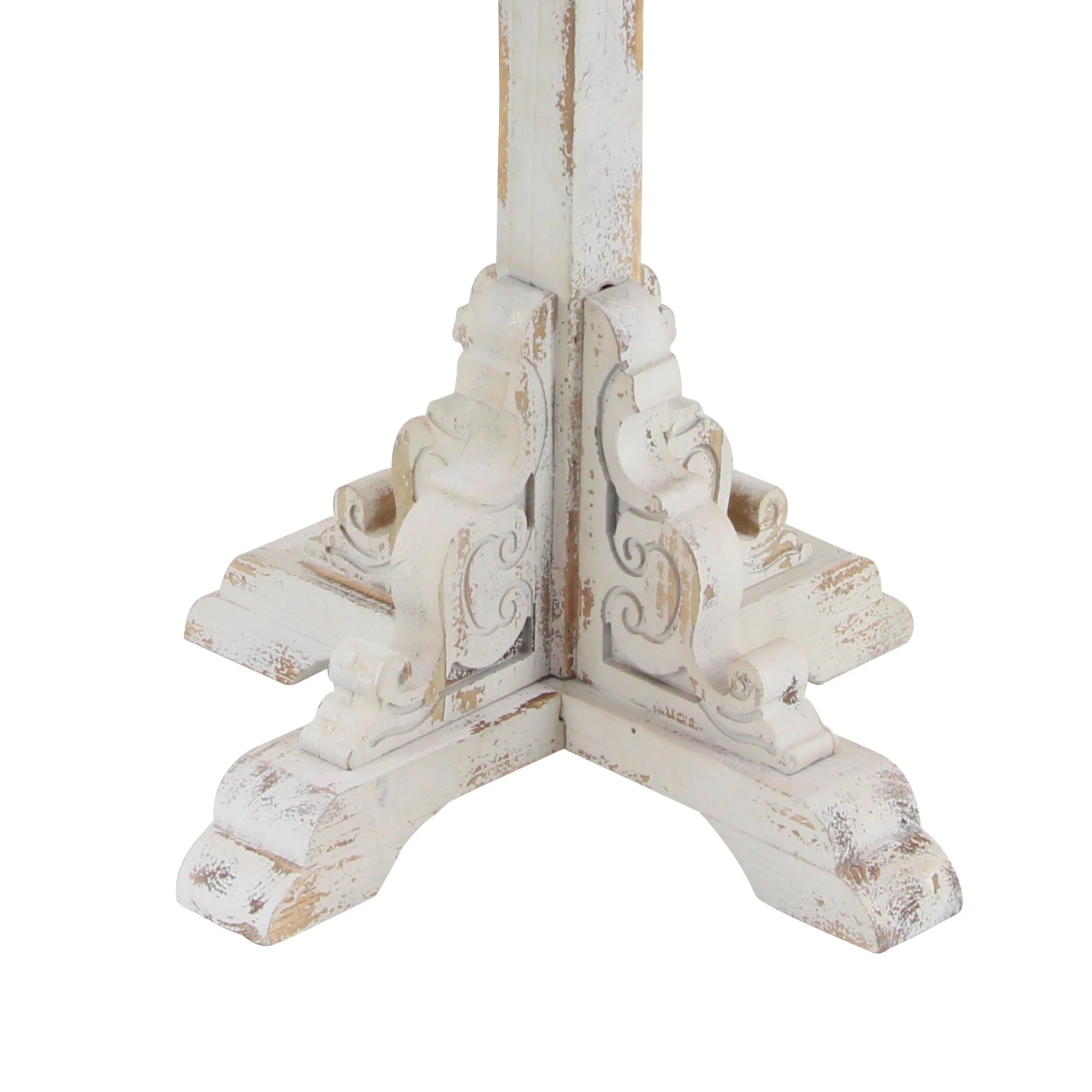White Wood Accent Table with Brown Wood Top Q66918