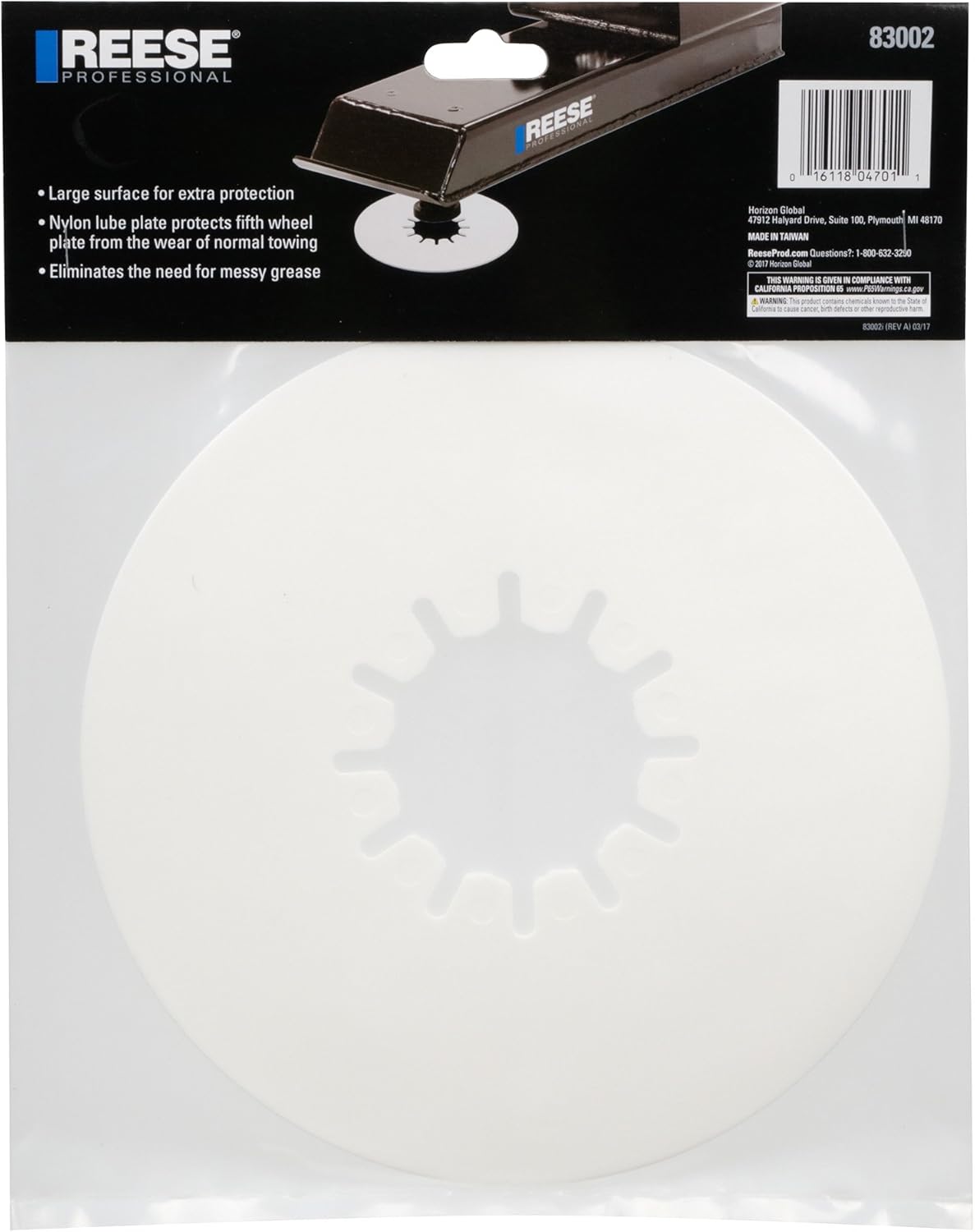 Fifth Wheel Lube Plate N3821