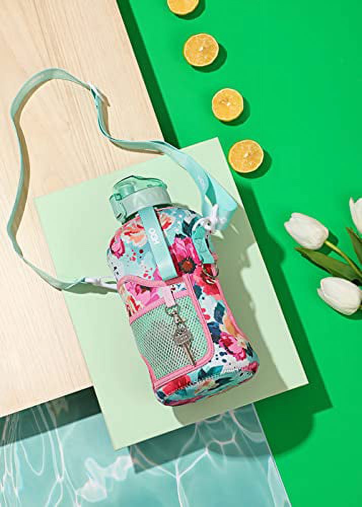 Floral Bloom 2.2L Water Bottle with Straw I5874
