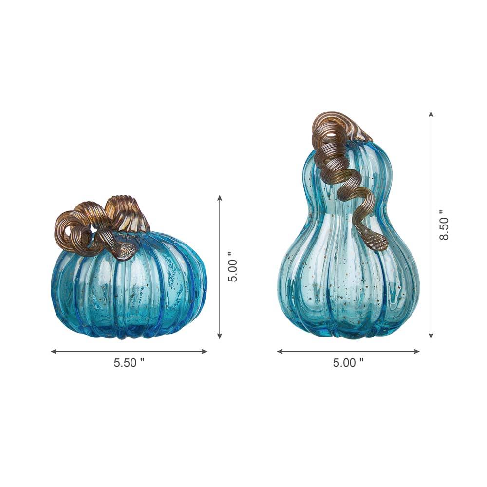 Blue Glass Pumpkin Decor Z73651