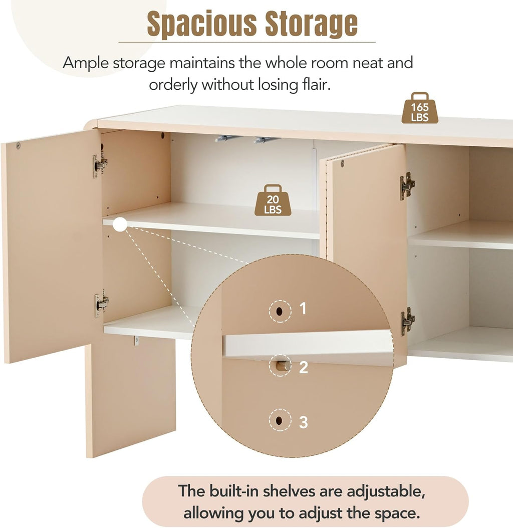 Apricot Cream 4 Door Storage Sideboard J67229