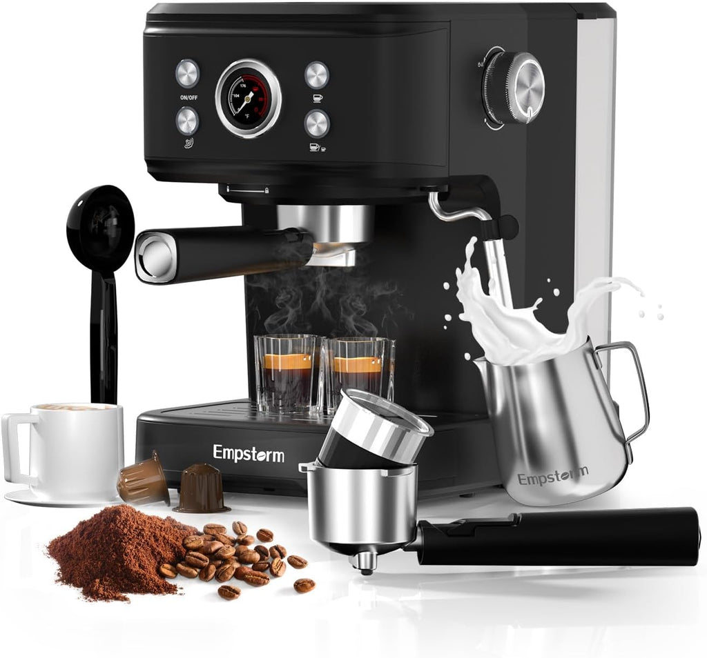 Black 20 Bar Espresso Coffee Machine with Milk Frother C9281