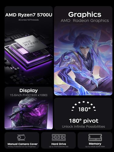15.6inch AMD Ryzen 7 5700U Gaming Laptop with 16GB RAM 512GB SSD L899671