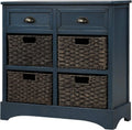 Wicker Storage Cabinet with 2 Drawers, Antique Navy Z8396