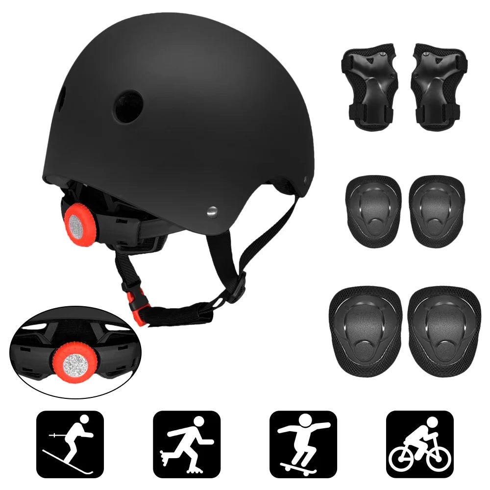 Kids Safety Helmet and Knee and Elbow Pad Set D6280
