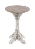White Wood Accent Table with Brown Wood Top Q66918