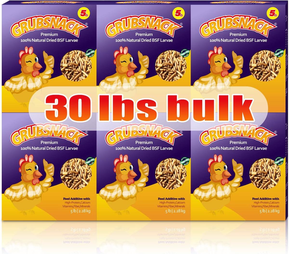 30lbs Bulk Dried Black Soldier Fly Larvae for Chickens Q159