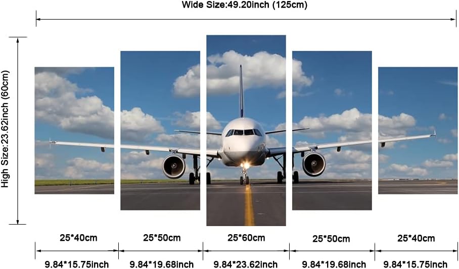 5 Panel Stretched Canvas Wall Art I733