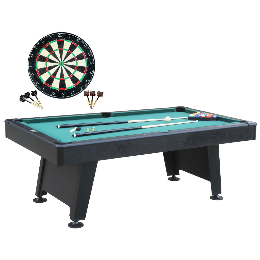 84" Arcade Pool Table with Dartboard Set, Green H196