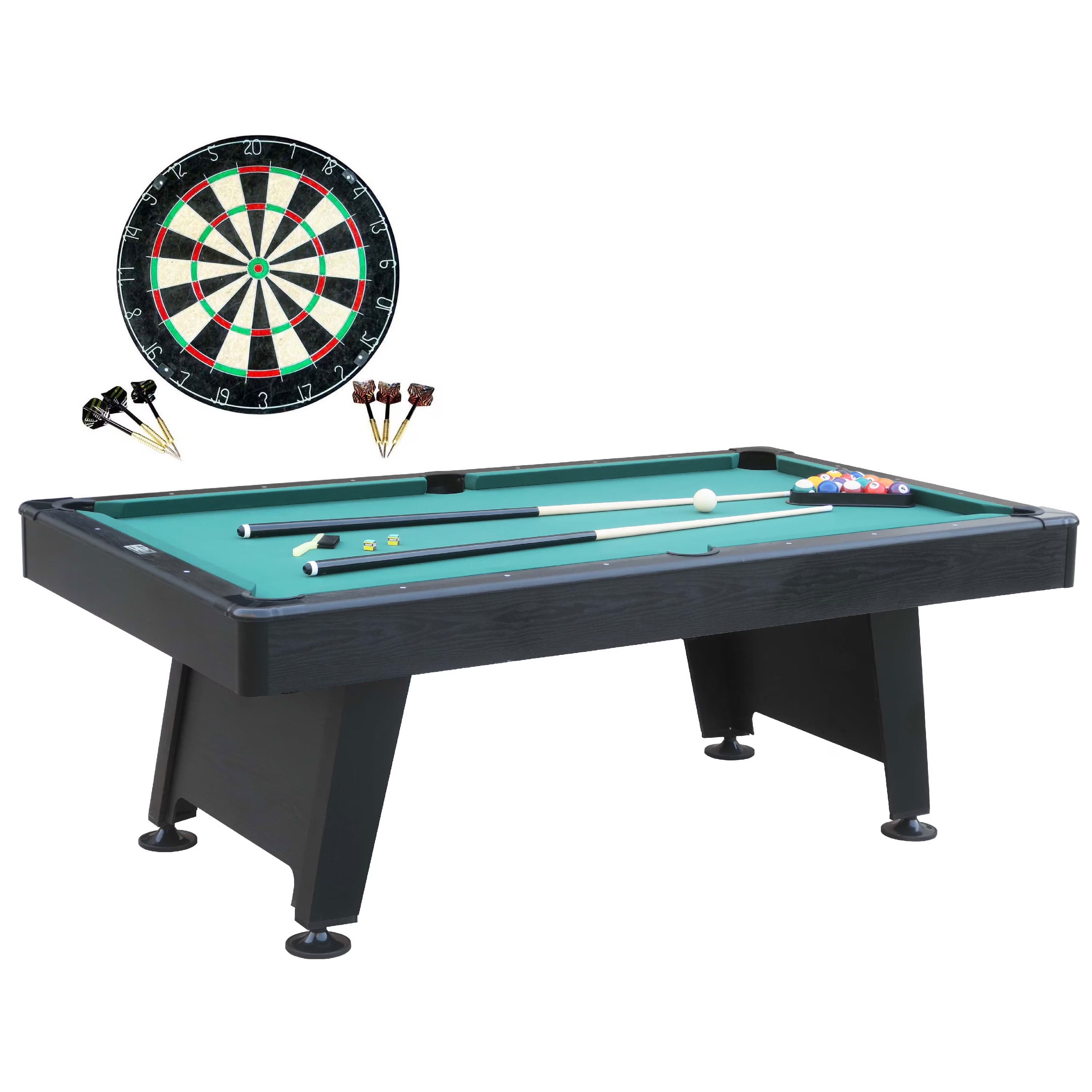 84" Arcade Pool Table with Dartboard Set, Green H196