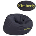 Small Solid Gray Kids Bean Bag Chair H81086