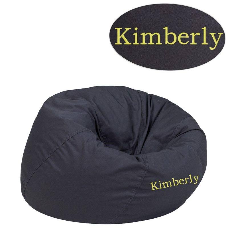 Small Solid Gray Kids Bean Bag Chair H81086
