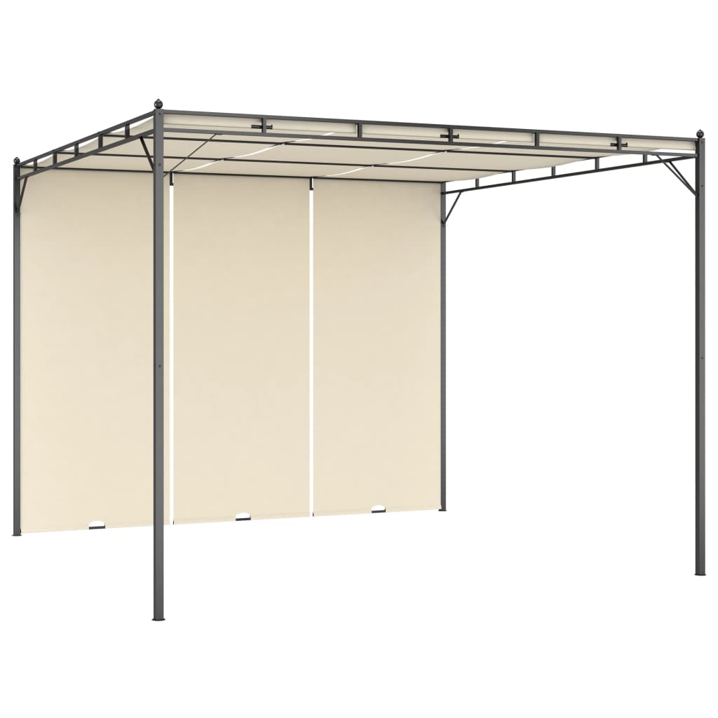Cream Garden Gazebo with Side Curtain J9252