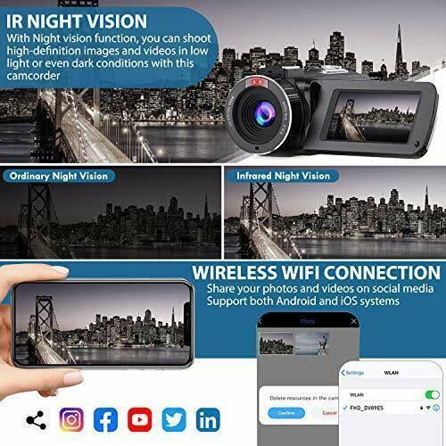 WiFi Vlogging Camera 3x22 IPS Touch Screen Night Vision Ultra HD 1080p 30fps 26MP V77031