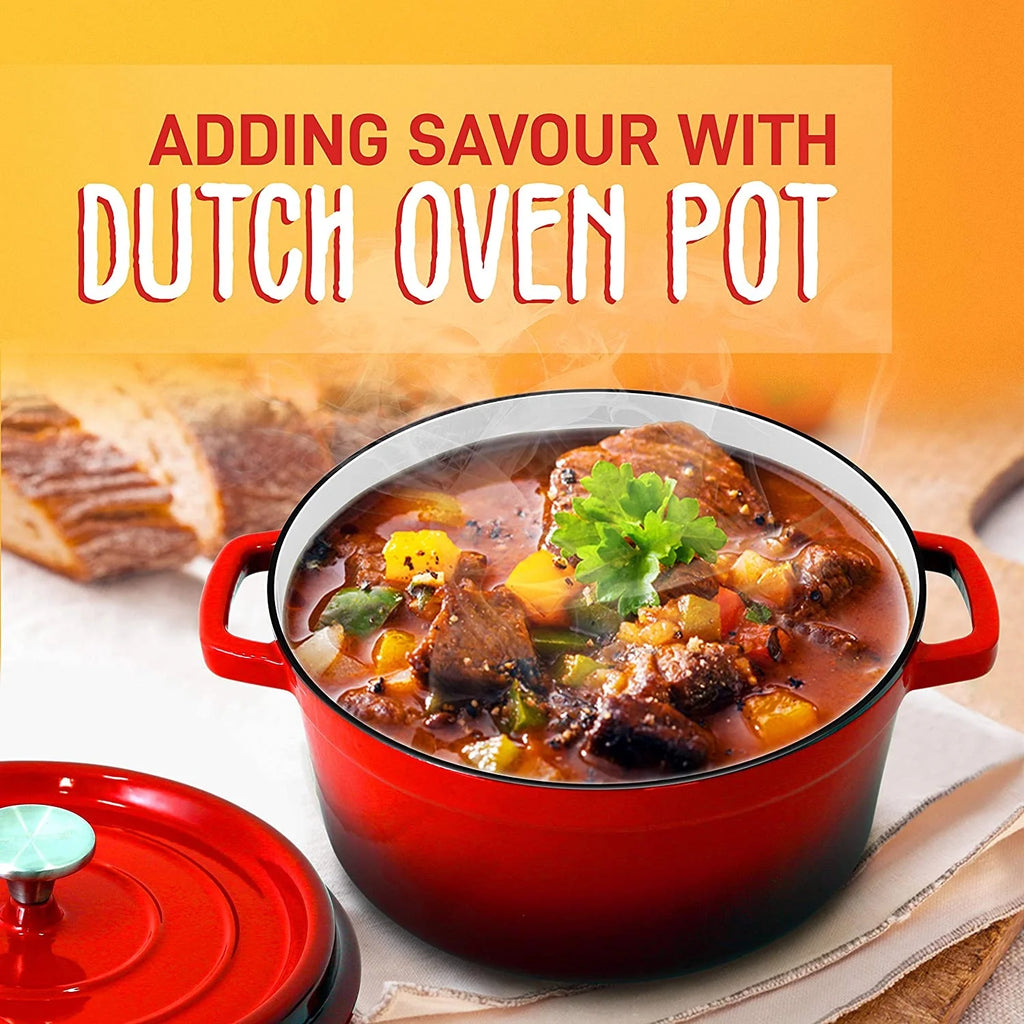 Red Enameled Cast Iron Dutch Oven M2247