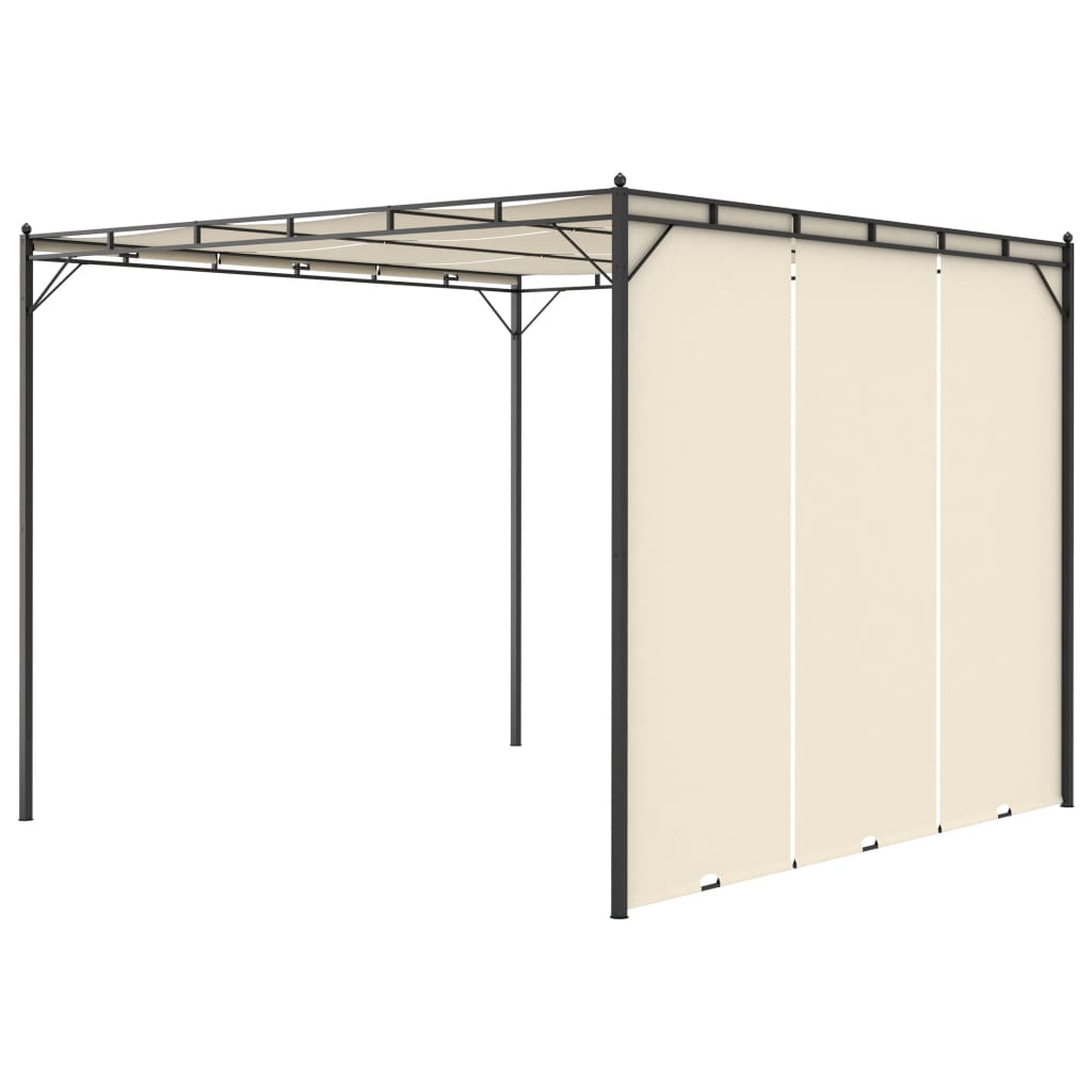 Cream Garden Gazebo with Side Curtain J9252