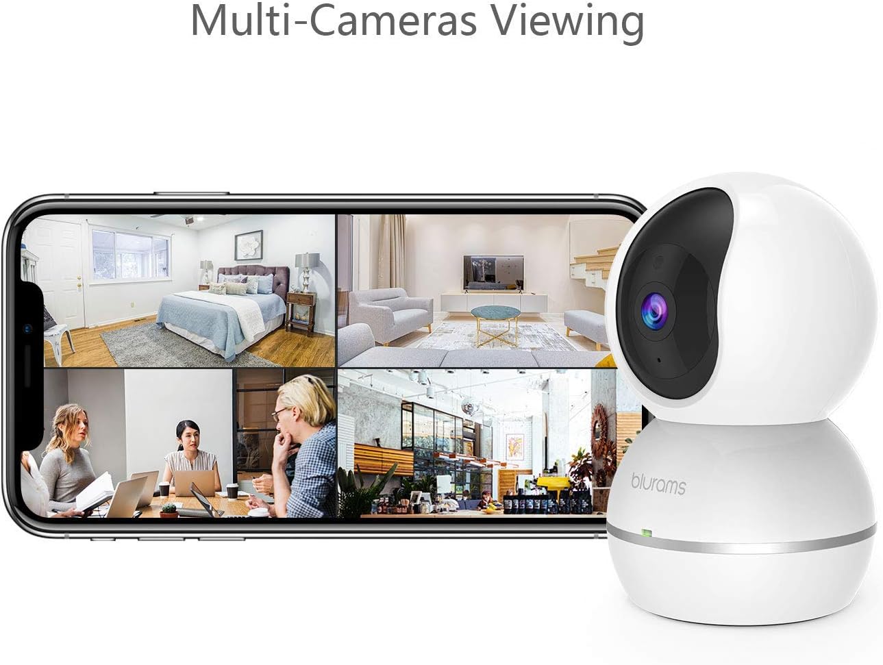 1080p Dome Security Camera PTZ Surveillance System with Night Vision Two-Way Audio Pack of 2 U138173