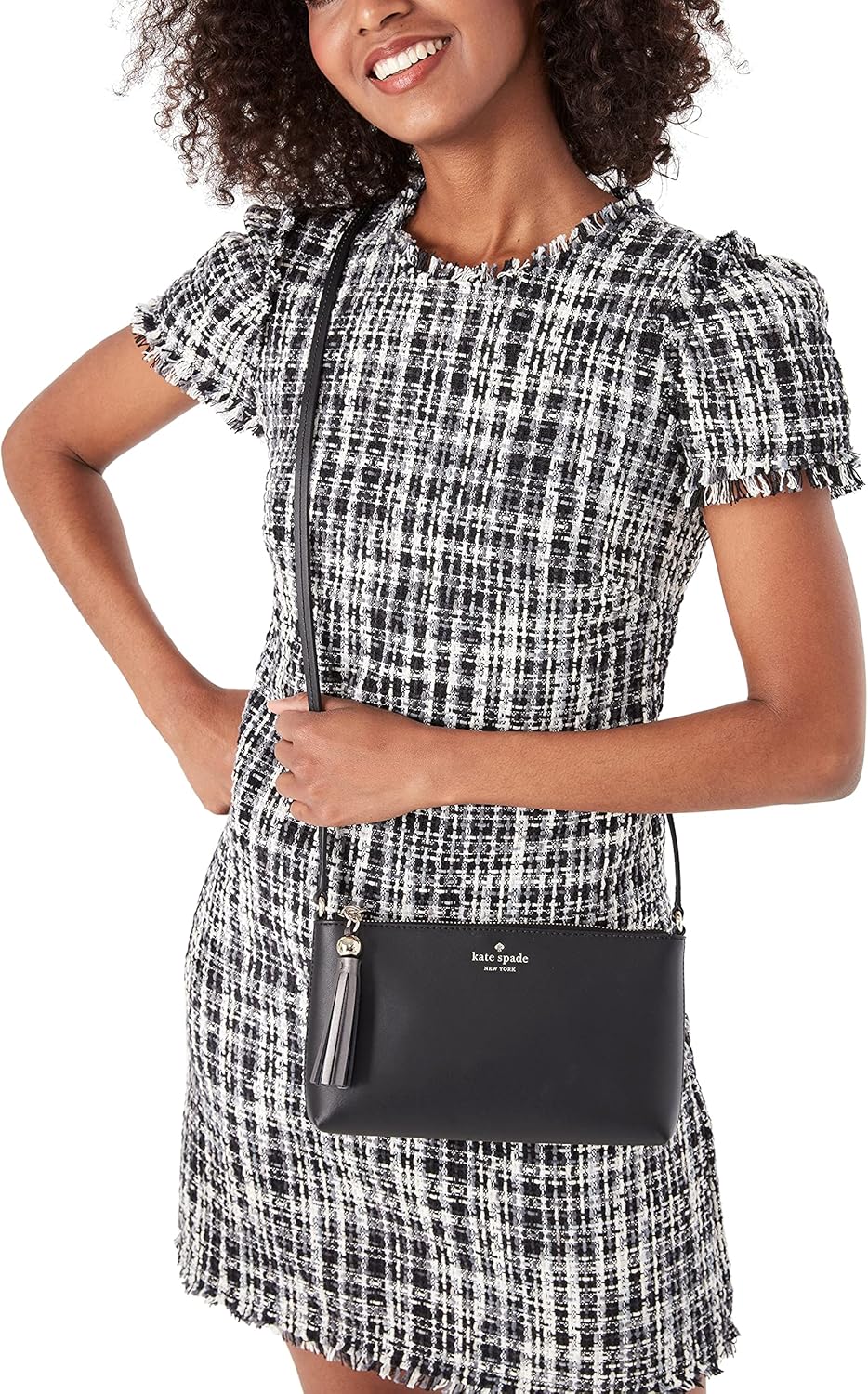 Black Leather Crossbody Bag O893