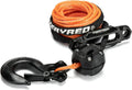 Orange 3/16 50FT Synthetic Winch Rope Cable Kit with Forged Hook Fairleads, Pack of 2 T462705