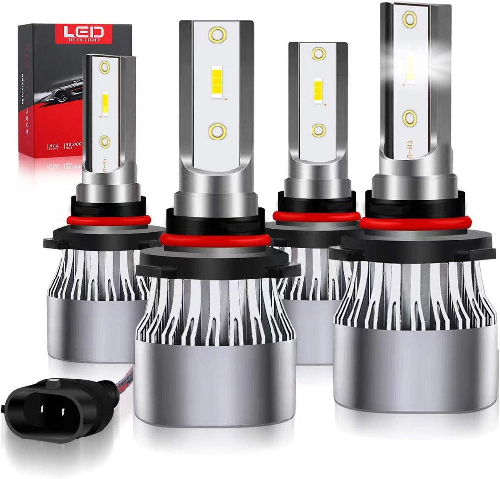 LED Headlight Bulbs Combo 240W 30000LM 6500K Cool White, Pack of 4 Pack of 2 O45265