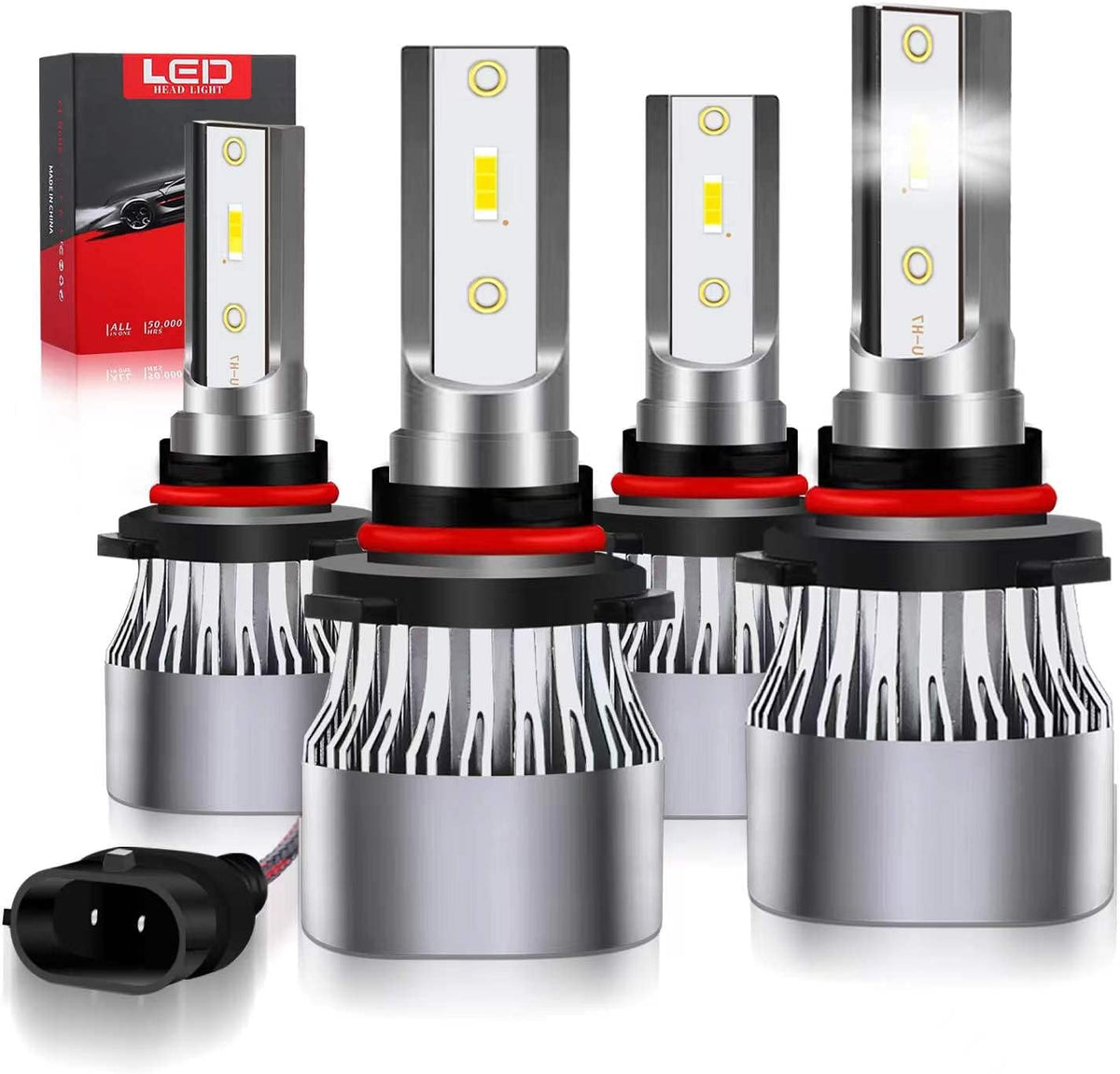 LED Headlight Bulbs Combo 240W 30000LM 6500K Cool White, Pack of 4 Pack of 2 O45265